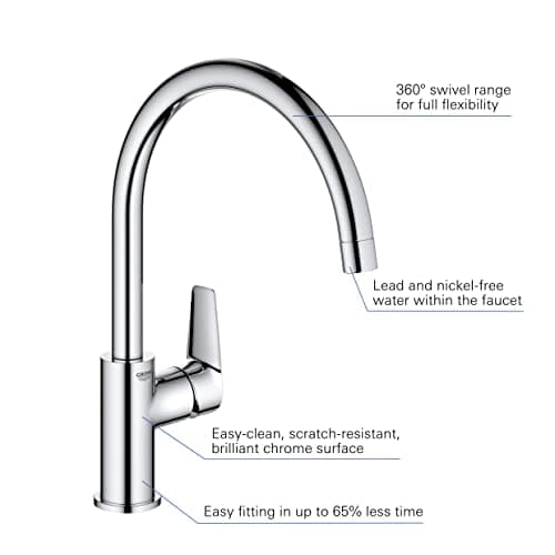 Detalle 2 de GROHE StartEdge Grifo cocina caño alto 360º 30529001 🚰