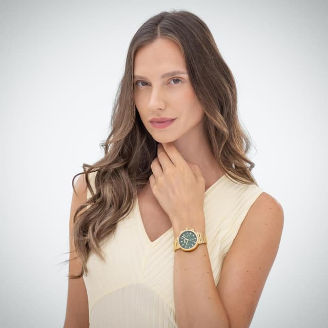 Detalle de BOSS Multi Zifferblatt Quarz Damen Uhr Kollektion ONE 1502679 mit goldfarbenem Edelstahlarmband