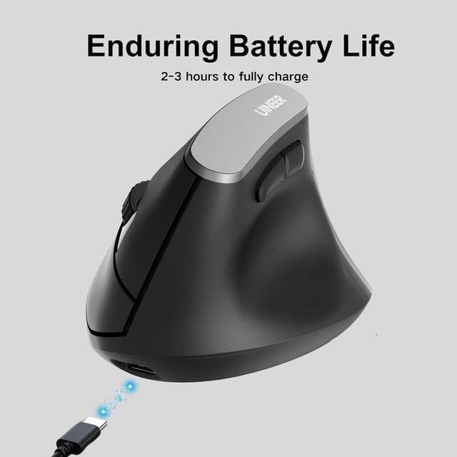Thumbnail 4 de Uineer Vertical Mouse Wireless 2400 DPI