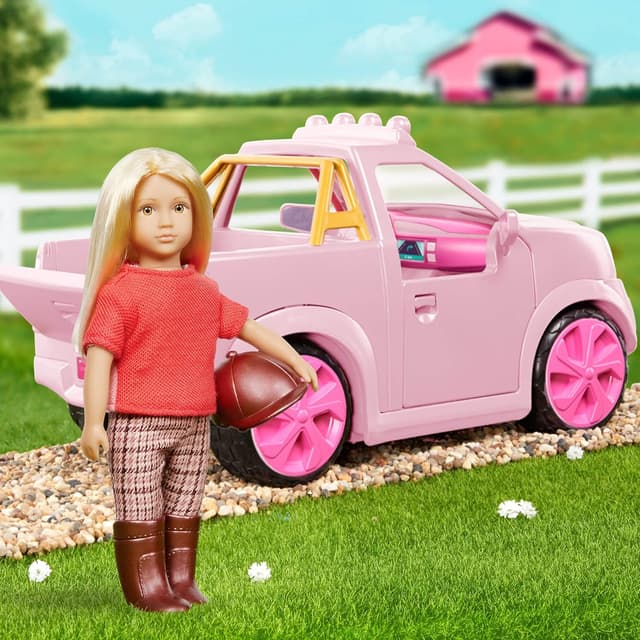 Detalle de Ensemble Lori Briella : mini poupée, camionnette et remorque pour cheval de jeu