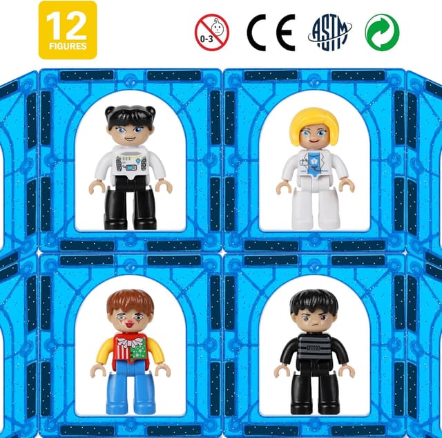 Detalle de Magnetic Figures for Kids (12-piece magnetic play people set) – STEM magnetic building role-play figures