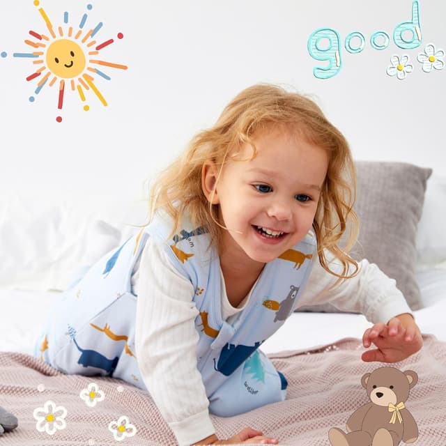 Detalle de Duomiaomiao sacco nanna invernale con piedi 2,5 tog 100% cotone (6-12 mesi) – Giungla di elefanti