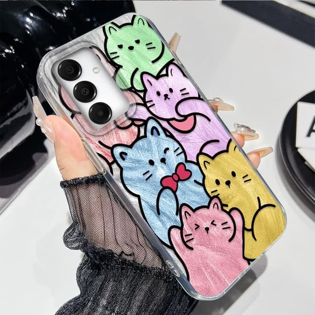 Detalle de Tedyhulle Hülle für Samsung Galaxy A14 4G/5G – dünner TPU-Bumper mit süßem Katzen-Design