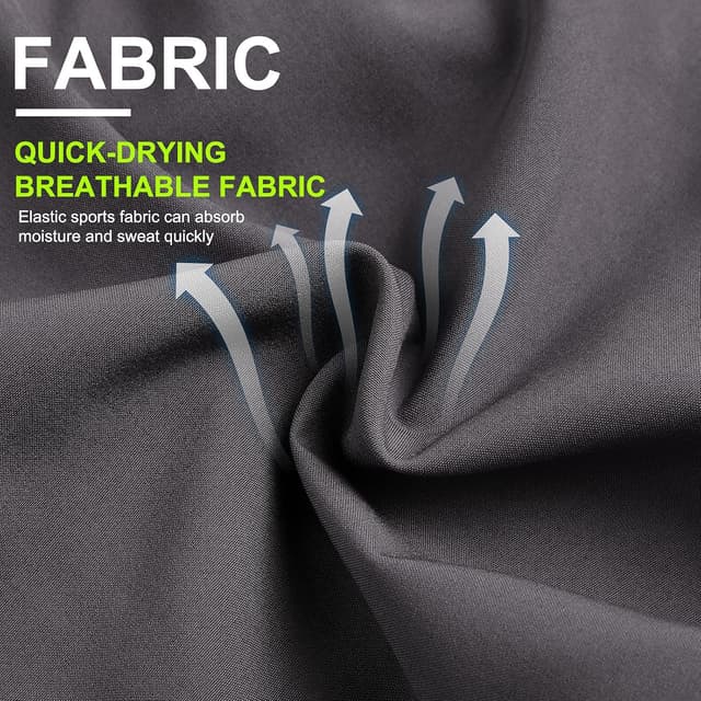 Detalle 2 de Suwangi Uomo Pantaloncini da Running 2 in 1 traspiranti a asciugatura rapida