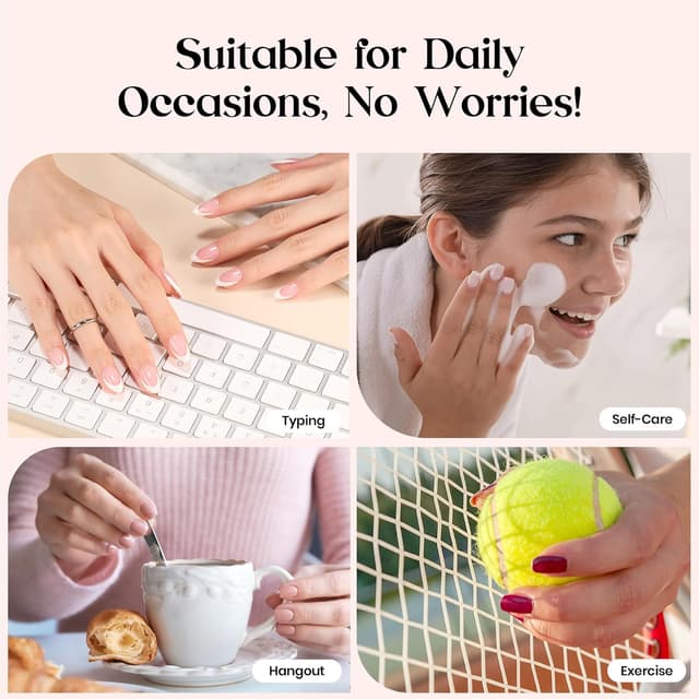 Thumbnail 6 de Beetles X Press Plus Gel Nails Kit (Glow French) — 150 Press-On Nails in 15 Sizes + Mini Nail Lamp