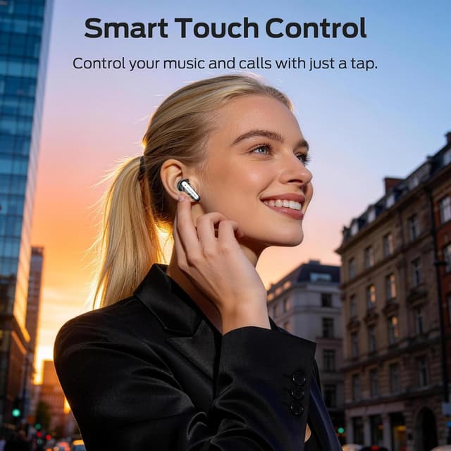 Detalle de Monster N-Lite 310 True Wireless Earbuds (Bluetooth 6.0) with ENC Mic and 32H Playback