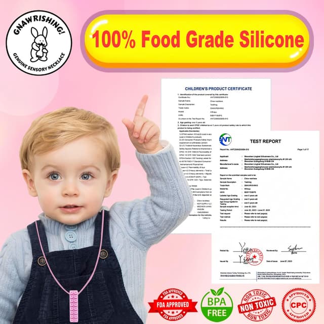 Detalle 2 de GNAWRISHING Chew Necklace 5-piece sensory chew toy