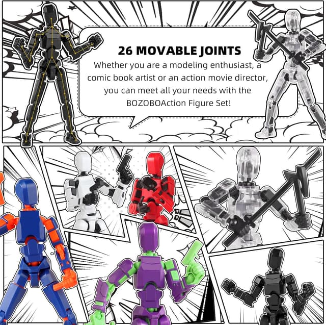 Thumbnail 6 de 13 Action Figure Set (6PCS) T-Robot 13 by BOZOBO — Articulated, Movable 3D-Printed Titan Figures