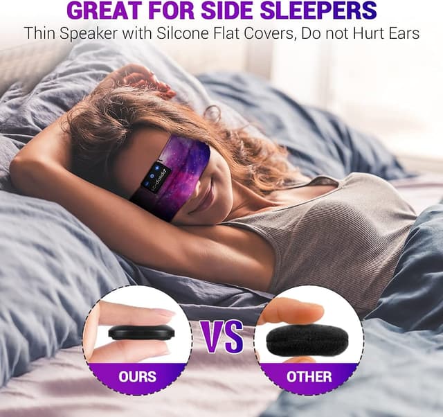 Detalle 2 de LC-dolida Sleep Headphones Bluetooth Headband with Stereo Speakers, Sleep Mask & Microphone