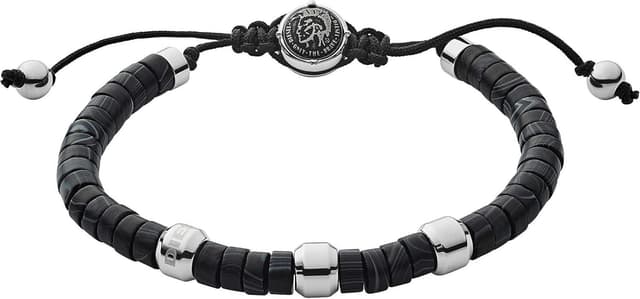 Detalle 2 de Diesel DX1151040 Pulsera Semipreciosa Negra para Hombre 🖤