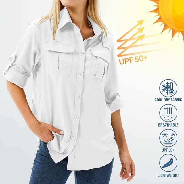 Thumbnail 4 de yeyity Hemdbluse Damen UPF 50 UV Schutz