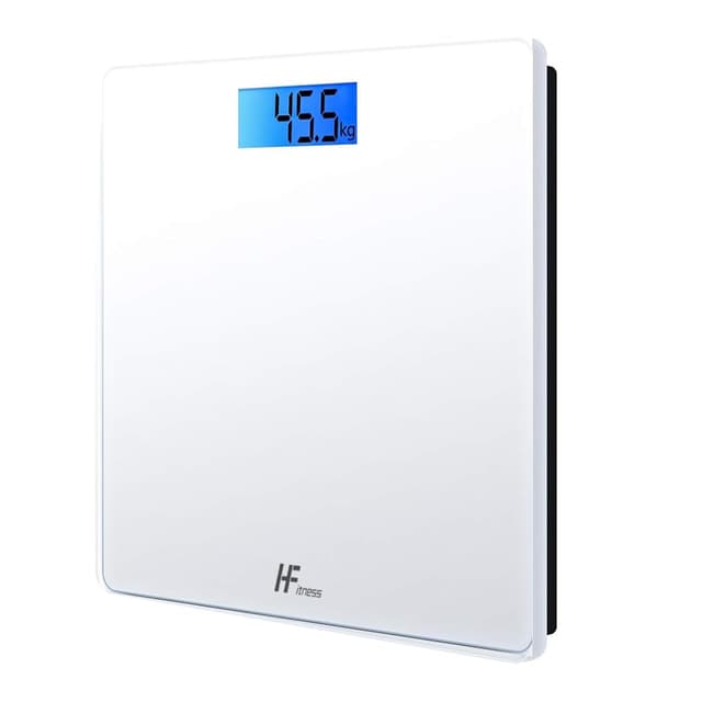 Detalle de HomeFashion HFitness digital bathroom scale (180kg capacity) with backlit display