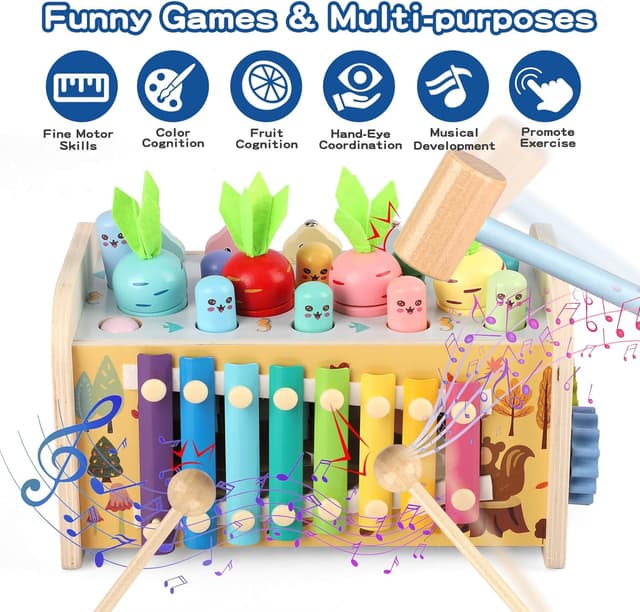 Thumbnail 2 de Montessori Holzspielzeug 9‑in‑1 Motorikwürfel für 1 Jahr 🎲