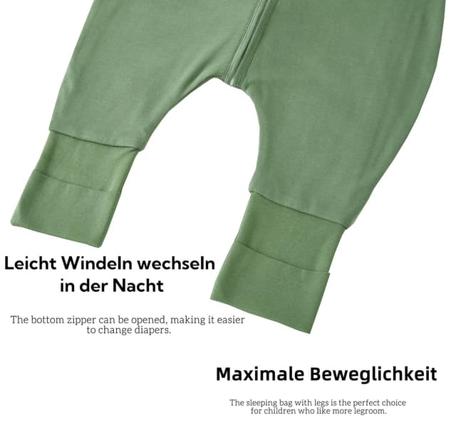 Thumbnail 5 de Chilsuessy Schlafsack mit Füßen 80 cm Grün Waldtiere