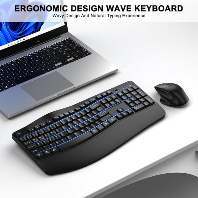 Detalle 2 de Wireless Keyboard and Mouse Combo 2.4G Ergonomic