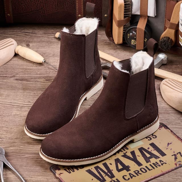 Detalle de SL-Saint Chelsea en cuir de vache fait main – bottes homme à enfiler