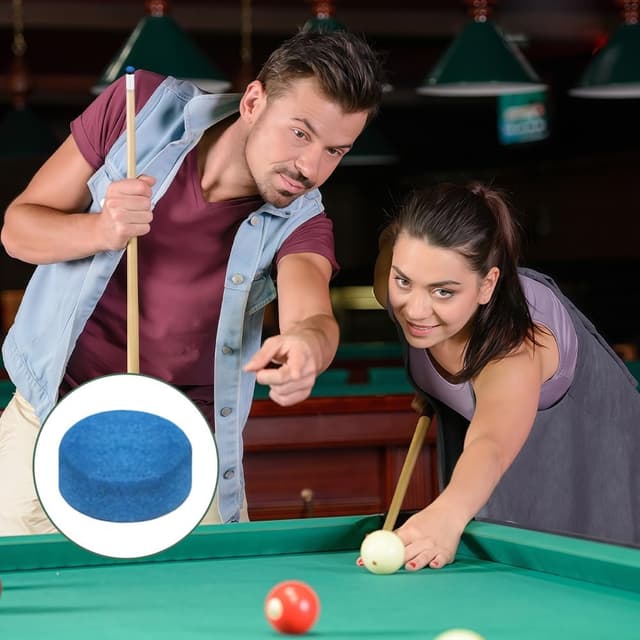 Detalle de flintronic – 20 embouts de queue de billard en cuir dur (bleus) pour snooker et pool