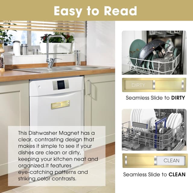 Thumbnail 2 de Dishwasher Magnet Clean Dirty Sign ⚙