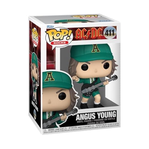Detalle de Funko Pop Rocks AC/DC Angus Young, figura vinilo