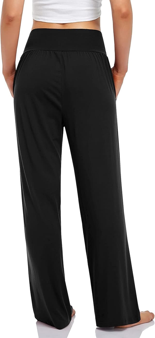 Detalle de UEU Women’s Casual Loose Wide Leg Cozy Pants Yoga Sweatpants with Pockets (High Waisted)