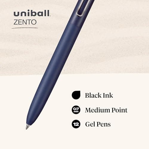 Detalle 2 de uniball Zento 0.7mm Gel Retractable Pens, Dozen 🖊
