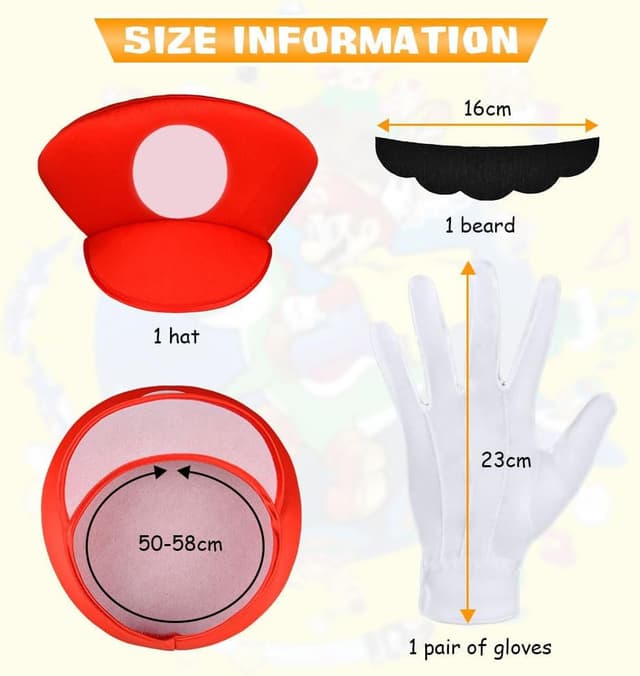 Thumbnail 3 de Aomig Mario Costumes 4-pack cosplay kit ðŸŽ