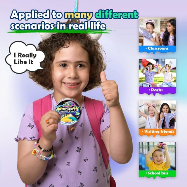 Detalle de WATERELF Glow in the Dark Putty Slime Putty Tin (Pink/Yellow/Orange) for Kids, Teens, and Adults