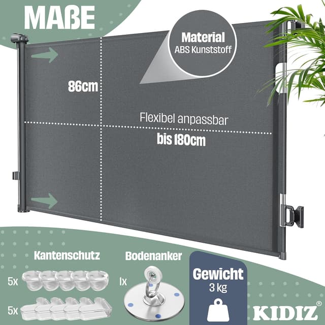 Detalle 2 de KIDIZ Treppenschutzgitter 0–180 cm