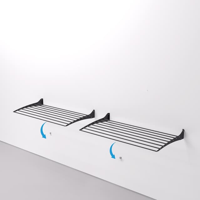 Thumbnail 6 de Foxydry Fold Wand-Wäscheständer vertikal, klappbar (Aluminium/Edelstahl) – 62×50×50 cm, schwarz