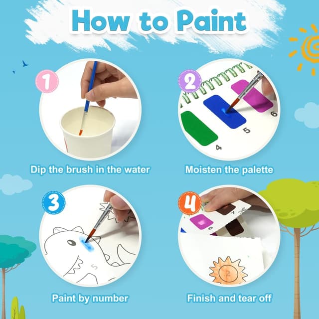 Detalle de ZMLM Libro da colorare ad acqua per bambini 3–8 anni 🎨