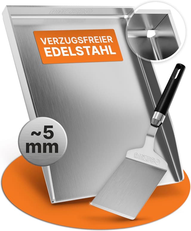 Imagen de AMZBBQ Set Premium Plancha piastra 40x30 cm in acciaio inox ⛱ en OfertitasTOP