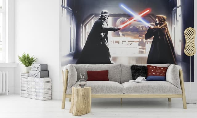 Detalle de Komar Star Wars Vlies Fototapete „Vader vs. Kenobi“ 300x200 cm (007-DVD3)