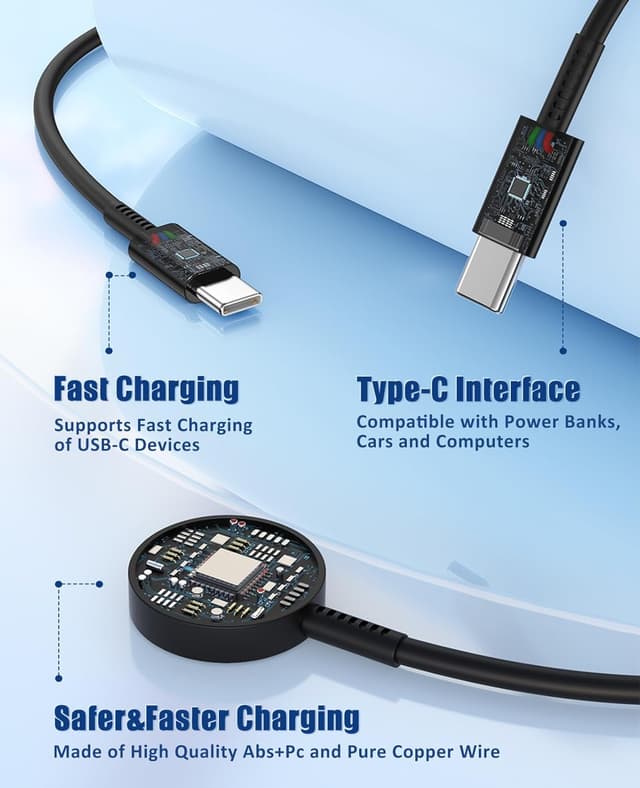 Detalle 2 de Hcoob 2-in-1 Galaxy Watch & Phone Charger (25W USB-C) for Samsung Watch Fast Charging