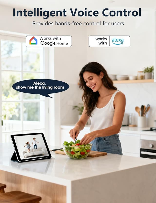 Detalle 2 de Surfola Security Camera Indoor (1080P FHD) WiFi CCTV for Baby, Pet & Elderly Monitoring