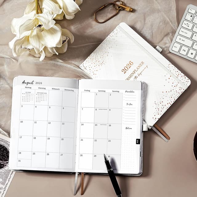 Detalle 2 de Kalender 2026 A5 Terminplaner mit Lesebändchen 📅