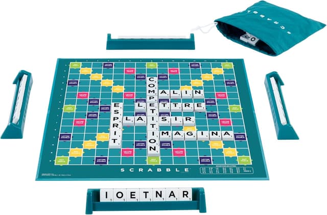Detalle de Mattel Games Scrabble HWD44 : un jeu de société familial avec 2 modes de jeu (français), dès 10 ans