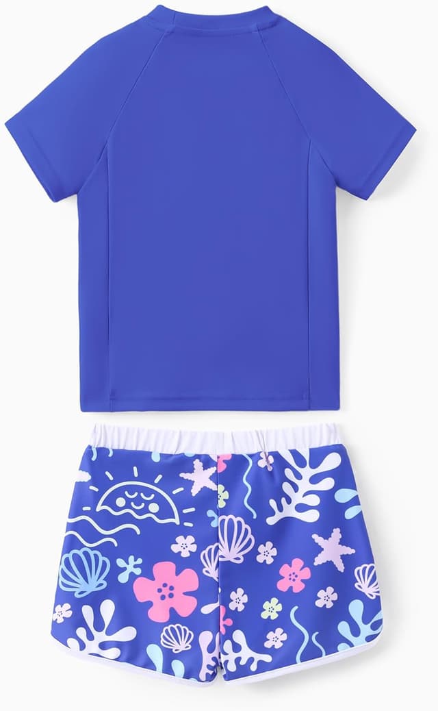 Detalle 2 de Disney Frozen Elsa 2-Piece Girls Tankini Swimsuit Set (UPF 50+)