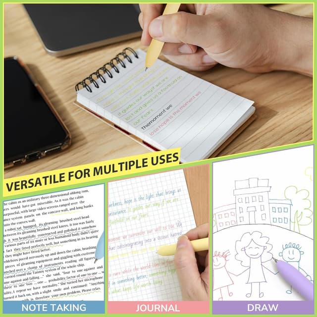 Detalle de UIXJODO 6-pack coloured gel pens with fine 0.5mm tips for smooth writing and diary, planner notes