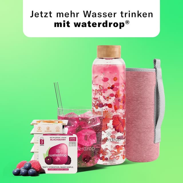 Thumbnail 6 de waterdrop Glasflasche 600ml mit 18 Zuckerfreien Drops