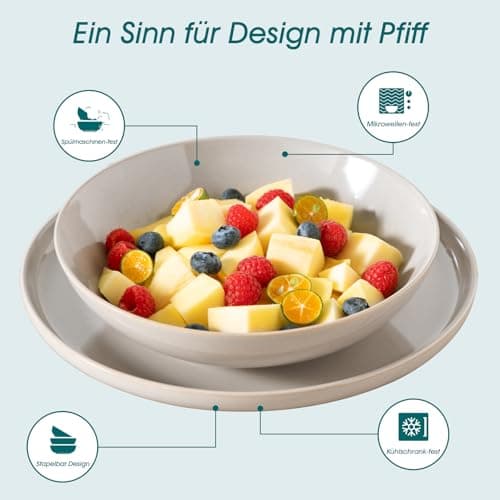 Thumbnail 7 de Vancasso Série PLAYA 6 assiettes en grès 26 cm ⚙