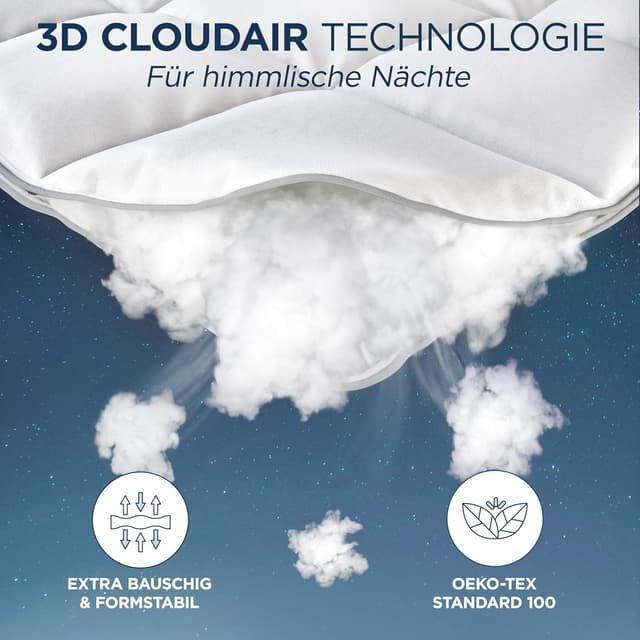 Detalle de Samthus Premium Bettdecke 200x200 cm – ganzjährig, Oeko-Tex & Dermatest zertifiziert, Bezug aus 100% Baumwolle