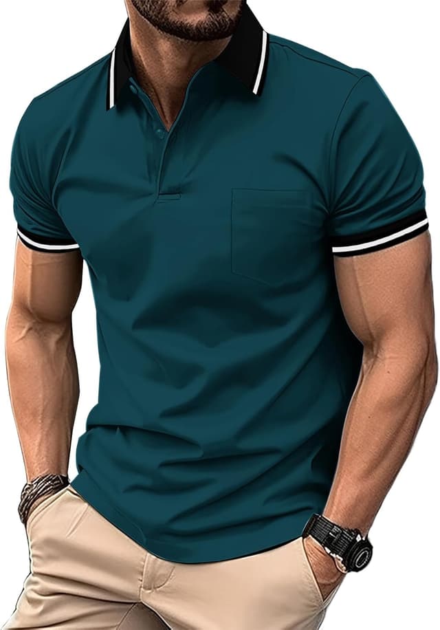 Detalle de JACKETOWN 3 Pack Men’s Short Sleeve Polo Shirts (Lightweight, Breathable Golf Polos)
