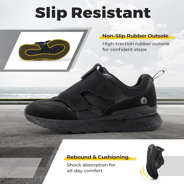 Detalle de FitVille Rebound Core V10 extra wide trainers for men with easy flap closure