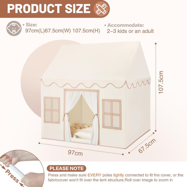 Thumbnail 3 de Wilwolfer Tente de Jeu Enfants Maison de Jeu