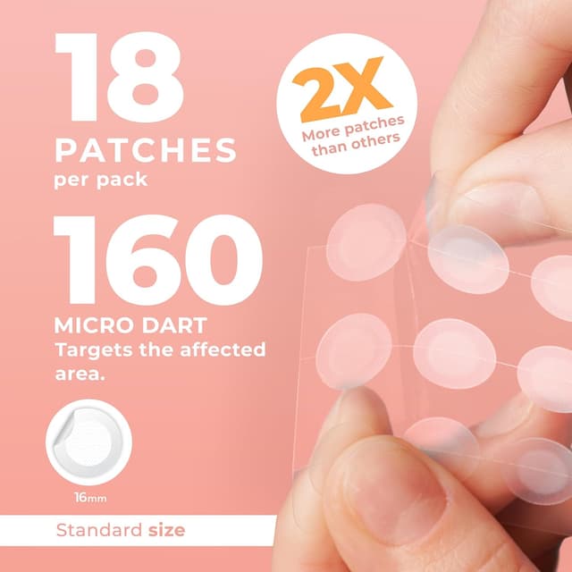 Detalle 2 de PatchRx Micro Needle Pimple Patch (18 Pack) - Non-Medicated Hydrocolloid Microdart Acne Patches