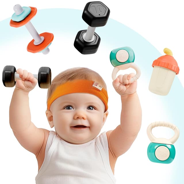Detalle de iPlay iLearn Baby First Gym Rattle Set — 4pcs