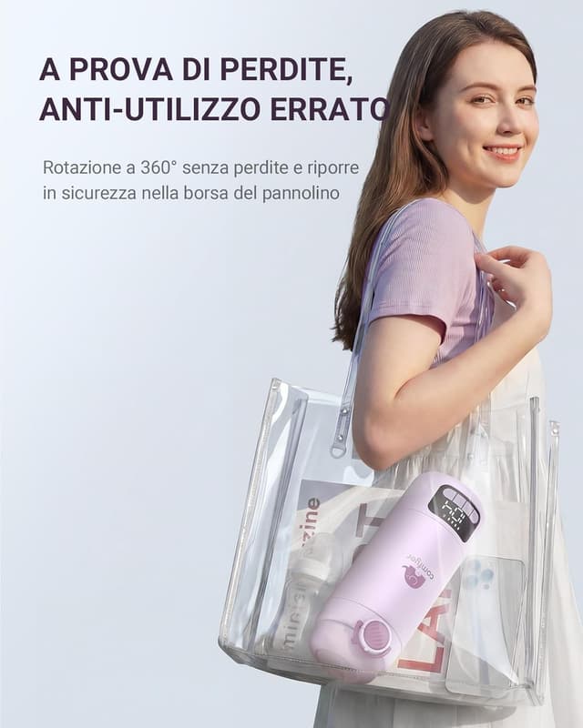 Thumbnail 6 de Comfyer BW02 scaldabiberon portatile con batteria 16.000 mAh e sterilizzatore integrato da 500 ml