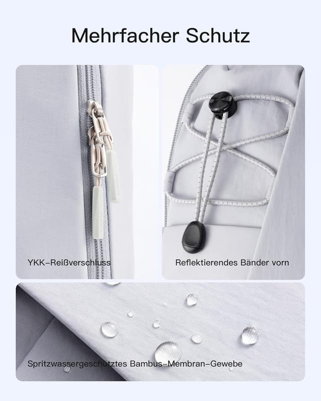 Detalle de Inateck Sling Bag X-Row – leichte Herren-Umhängetasche mit spritzwassergeschütztem Material für Wandern & Reisen