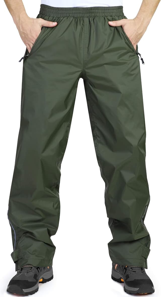 Detalle de 33,000ft men’s waterproof rain overtrousers with half-leg zips and zip pockets