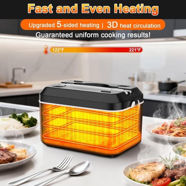 Detalle 2 de Cordless heated lunch box 24000mAh